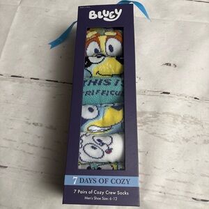 Bluey 7 Days of Cozy Crew Socks for Men